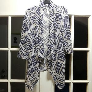 Beautiful navy, tan, and cream cardigan